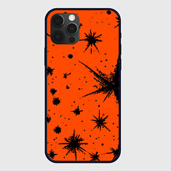 Чехол для iPhone 12 Pro Max Огненный оранжевый абстракция, цвет: 3D-черный