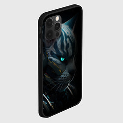 Чехол для iPhone 12 Pro Max Cat cyberpunk, цвет: 3D-черный — фото 2