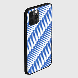 Чехол для iPhone 12 Pro Max Голубая белая диагональ, цвет: 3D-черный — фото 2