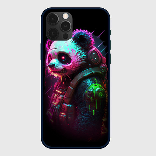 Чехол iPhone 12 Pro Max Cyberpunk panda / 3D-Черный – фото 1