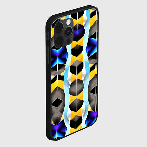 Чехол iPhone 12 Pro Max Vanguard geometric pattern - neural network / 3D-Черный – фото 2