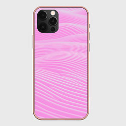 Чехол iPhone 12 Pro Max Волны светло-розовый