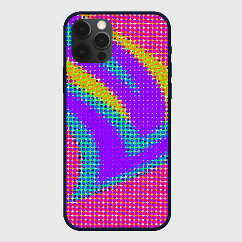 Чехол iPhone 12 Pro Max Круглые пиксели / 3D-Черный – фото 1