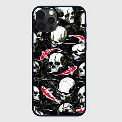 Чехол для iPhone 12 Pro Max Черепа и японские карпы кои, цвет: 3D-черный