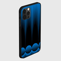 Чехол для iPhone 12 Pro Max Сине-черный градиент в полоску, цвет: 3D-черный — фото 2
