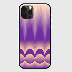 Чехол для iPhone 12 Pro Max Фиолетовый градиент в полоску, цвет: 3D-черный