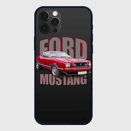 Чехол iPhone 12 Pro Max Автомашина Ford Mustang / 3D-Черный – фото 1