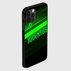 Чехол для iPhone 12 Pro Max Juventus green line, цвет: 3D-черный — фото 2