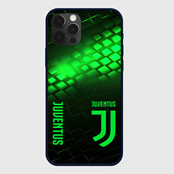 Чехол для iPhone 12 Pro Max Juventus green logo neon, цвет: 3D-черный