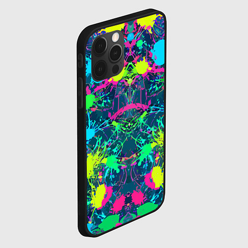 Чехол iPhone 12 Pro Max Colorful blots - expressionism - vogue / 3D-Черный – фото 2