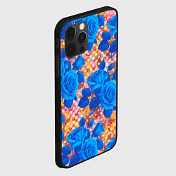 Чехол для iPhone 12 Pro Max Цветочный разноцветный узор с розами, цвет: 3D-черный — фото 2
