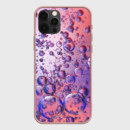 Чехол iPhone 12 Pro Max Пузыри в жидкости / 3D-Светло-розовый – фото 1