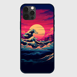 Чехол для iPhone 12 Pro Max Вoлна в Канагаве, цвет: 3D-черный