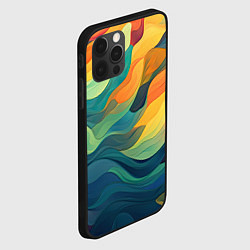 Чехол для iPhone 12 Pro Max Красочная палитра в волнах, цвет: 3D-черный — фото 2