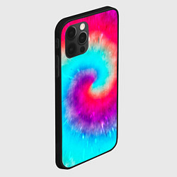 Чехол для iPhone 12 Pro Max Тай-дай малиновый закат, цвет: 3D-черный — фото 2