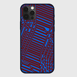 Чехол для iPhone 12 Pro Max Паутина синийкрасный, цвет: 3D-черный