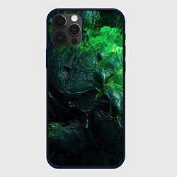 Чехол для iPhone 12 Pro Max Зеленая объемная текстура, цвет: 3D-черный