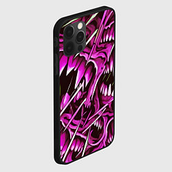 Чехол для iPhone 12 Pro Max Розовые кислотные клыки, цвет: 3D-черный — фото 2
