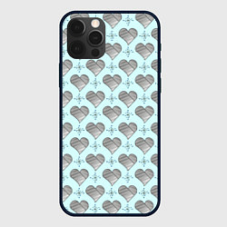 Чехол для iPhone 12 Pro Max Сердечко черно - белое и снежинка, цвет: 3D-черный