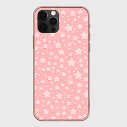Чехол для iPhone 12 Pro Max Звёздочки бледно-розовый, цвет: 3D-светло-розовый
