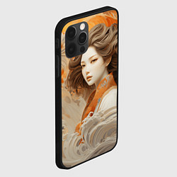 Чехол для iPhone 12 Pro Max Японская девушка и волны океана, цвет: 3D-черный — фото 2