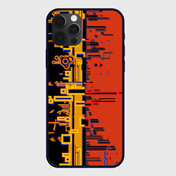 Чехол для iPhone 12 Pro Max Кибер-глитч красный, цвет: 3D-черный