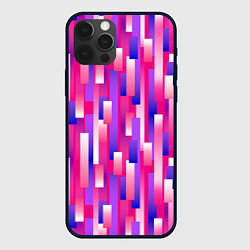 Чехол для iPhone 12 Pro Max Градиентные прямоугольники, цвет: 3D-черный