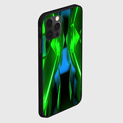 Чехол для iPhone 12 Pro Max Зеленый калейдоскоп абстракция, цвет: 3D-черный — фото 2