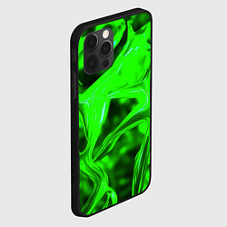 Чехол для iPhone 12 Pro Max Зелёная кислотная неоновая коалесценция, цвет: 3D-черный — фото 2