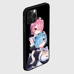 Чехол для iPhone 12 Pro Max Re: zero - близняшки горничные, цвет: 3D-черный — фото 2