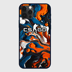 Чехол для iPhone 12 Pro Max Мазки краски - CS GO, цвет: 3D-черный