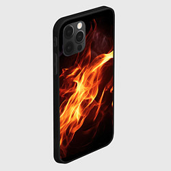 Чехол для iPhone 12 Pro Max Огненный фон, цвет: 3D-черный — фото 2