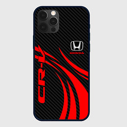 Чехол для iPhone 12 Pro Max Honda CR-V - красный и карбон, цвет: 3D-черный