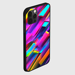 Чехол для iPhone 12 Pro Max Неоновые разноцветные пластины, цвет: 3D-черный — фото 2