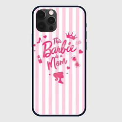 Чехол для iPhone 12 Pro Max Эта барби - мама: розово-белая полоска, цвет: 3D-черный