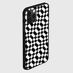 Чехол для iPhone 12 Pro Max Шахматка искажённая чёрно-белая, цвет: 3D-черный — фото 2