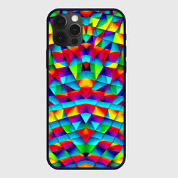 Чехол для iPhone 12 Pro Max Абстрактный зеркальный паттерн, цвет: 3D-черный