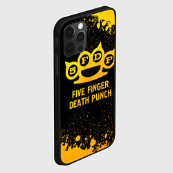 Чехол для iPhone 12 Pro Max Five Finger Death Punch - gold gradient, цвет: 3D-черный — фото 2