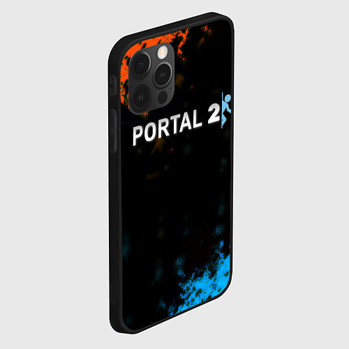 Чехол iPhone 12 Pro Max Portal game / 3D-Черный – фото 2