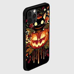 Чехол для iPhone 12 Pro Max Котик в тыкве - хэллоуин, цвет: 3D-черный — фото 2