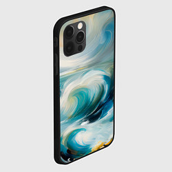 Чехол для iPhone 12 Pro Max Штормовые волны океана, цвет: 3D-черный — фото 2