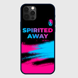 Чехол для iPhone 12 Pro Max Spirited Away - neon gradient: символ сверху, цвет: 3D-черный