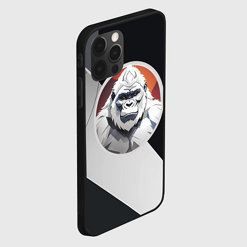 Чехол iPhone 12 Pro Max Белая горилла / 3D-Черный – фото 2
