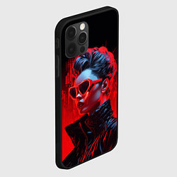 Чехол для iPhone 12 Pro Max Cyberpunk girl, цвет: 3D-черный — фото 2