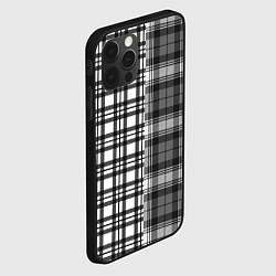 Чехол для iPhone 12 Pro Max Черно-белый паттерн клетка, цвет: 3D-черный — фото 2
