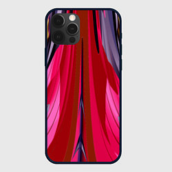 Чехол для iPhone 12 Pro Max Сине-малиновый узор, цвет: 3D-черный