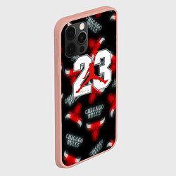 Чехол для iPhone 12 Pro Max Basketball jordan logo, цвет: 3D-светло-розовый — фото 2