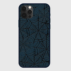 Чехол для iPhone 12 Pro Max Паутина тёмно-синий, цвет: 3D-черный