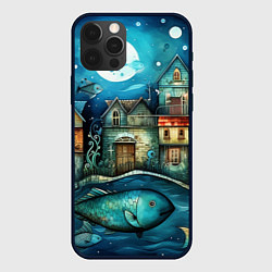 Чехол для iPhone 12 Pro Max Сказочные рыбовы в стиле фолк-арт», цвет: 3D-черный