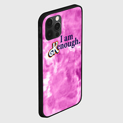 Чехол для iPhone 12 Pro Max I am kenough - розовый тай-дай, цвет: 3D-черный — фото 2